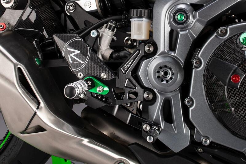 Pedane Regolabili Con Poggia Piedi Fissi per Kawasaki Naturale